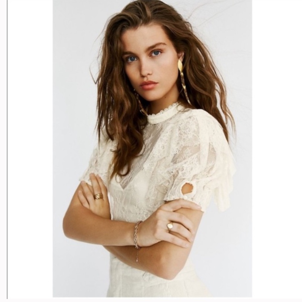 NWT Free People | Secret Admire Sheer Lace Blouse